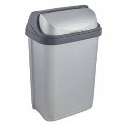 OKT 2053710 ROLL-TOP POUBELLE PLASTIQUE ARGENT/ANTHRACITE 10 L 1045316000000