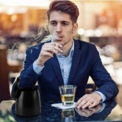 PERLE RARE Exterieur Inoxydable, Cendrier Avec Couvercle Anti Odeur, Cendrie Avec Tapis Antidérapant Pour Interieur Exterieur Jardin Balcon Bar Bureau, Noir -Poubelle Boutique 59967303 4