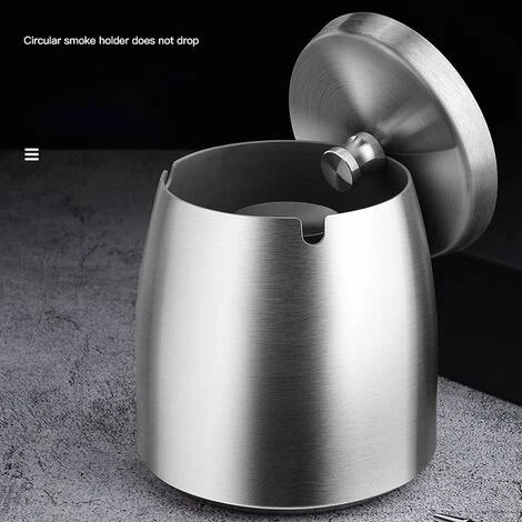 PERLE RARE Grand Cigarettes Cendrier Coupe-vent, Cendrier En Acier Inox Avec Couvercle Anti Odeur, Cendrier Portable Pour Intérieur Et Extérieur 5 PERLE RARE Grand Cigarettes Cendrier Coupe-vent, Cendrier En Acier Inox Avec Couvercle Anti Odeur, Cendrier Portable Pour Intérieur Et Extérieur – Image 3