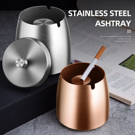 PERLE RARE Grand Cigarettes Cendrier Coupe-vent, Cendrier En Acier Inox Avec Couvercle Anti Odeur, Cendrier Portable Pour Intérieur Et Extérieur 7 PERLE RARE Grand Cigarettes Cendrier Coupe-vent, Cendrier En Acier Inox Avec Couvercle Anti Odeur, Cendrier Portable Pour Intérieur Et Extérieur – Image 5