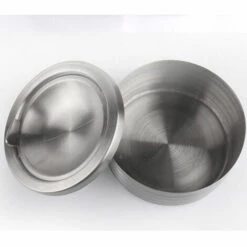 PERLE RARE Cendrier En Acier Inoxydable Avec Couvercle – Cendrier De Table 12 Cm – Cendrier Design Avec Couvercle Basculant – Cendrier Pliable – Cendrier Coupe -Poubelle Boutique 59967811 3