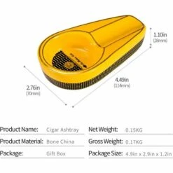 PERLE RARE Cendrier Céramique Exquis Pour Le Bureau à Domicile (Jaune) -Poubelle Boutique 59967815 5