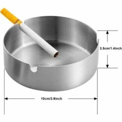 PERLE RARE Lot De 4 Cendriers En Acier Inoxydable 10 Cm De Diamètre Protection Contre Le Vent Moderne Plateau Cendrier Base Pour Intérieur Et Extérieur -Poubelle Boutique 59967822 3