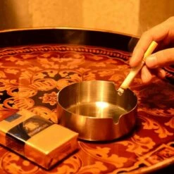 PERLE RARE Lot De 4 Cendriers En Acier Inoxydable 10 Cm De Diamètre Protection Contre Le Vent Moderne Plateau Cendrier Base Pour Intérieur Et Extérieur -Poubelle Boutique 59967822 4