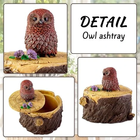 PERLE RARE Endrier Cigarettes Avec Couvercle Mignon Vivid Forest Animal Cendrier Support Pour Intérieur Et Extérieur-Hibou 4 PERLE RARE Endrier Cigarettes Avec Couvercle Mignon Vivid Forest Animal Cendrier Support Pour Intérieur Et Extérieur-Hibou – Image 2