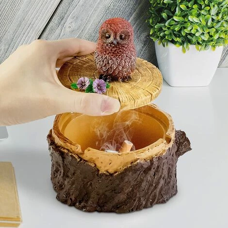 PERLE RARE Endrier Cigarettes Avec Couvercle Mignon Vivid Forest Animal Cendrier Support Pour Intérieur Et Extérieur-Hibou 6 PERLE RARE Endrier Cigarettes Avec Couvercle Mignon Vivid Forest Animal Cendrier Support Pour Intérieur Et Extérieur-Hibou – Image 4
