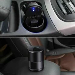 PERLE RARE Cendrier De Voiture Portable-Noir -Poubelle Boutique 59968420 4