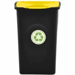 NOVA Panier De Déchets Avec Couvercle Oscillant 50 L Couleurs écologiques Répertoriées Couleur : Noir Et Jaune -Poubelle Boutique 59980505 3
