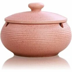 REGALI Cendrier En Céramique Avec Couvercle, Cendrier Coupe-vent Intérieur Ou Extérieur, Cendrier Fumeur, - Rose
