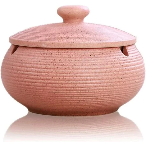 REGALI Cendrier En Céramique Avec Couvercle, Cendrier Coupe-vent Intérieur Ou Extérieur, Cendrier Fumeur, - Rose 3 REGALI Cendrier En Céramique Avec Couvercle, Cendrier Coupe-vent Intérieur Ou Extérieur, Cendrier Fumeur, - Rose