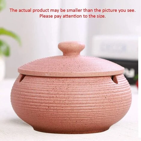REGALI Cendrier En Céramique Avec Couvercle, Cendrier Coupe-vent Intérieur Ou Extérieur, Cendrier Fumeur, - Rose 4 REGALI Cendrier En Céramique Avec Couvercle, Cendrier Coupe-vent Intérieur Ou Extérieur, Cendrier Fumeur, - Rose – Image 2