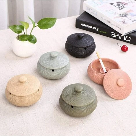 REGALI Cendrier En Céramique Avec Couvercle, Cendrier Coupe-vent Intérieur Ou Extérieur, Cendrier Fumeur, - Rose 5 REGALI Cendrier En Céramique Avec Couvercle, Cendrier Coupe-vent Intérieur Ou Extérieur, Cendrier Fumeur, - Rose – Image 3