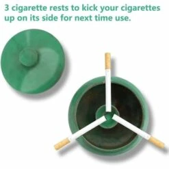 REGALI Cendrier Extérieur Et Intérieur, Cendrier Avec Couvercle Résistant Aux Odeurs, Grand Cendrier Sans Fumée Résistant Aux Intempéries, Bleu -Poubelle Boutique 60013457 3