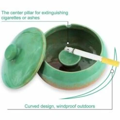 REGALI Cendrier Extérieur Et Intérieur, Cendrier Avec Couvercle Résistant Aux Odeurs, Grand Cendrier Sans Fumée Résistant Aux Intempéries, Bleu -Poubelle Boutique 60013457 4