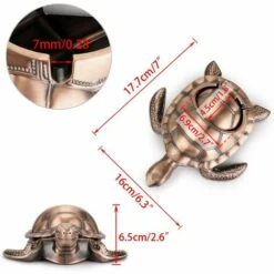 REGALI Cendrier Rétro En Métal En Forme De Tortue Avec Couvercle Coupe-vent, Pour Intérieur Et Extérieur (rouge Bronze) 8 REGALI Cendrier Rétro En Métal En Forme De Tortue Avec Couvercle Coupe-vent, Pour Intérieur Et Extérieur (rouge Bronze) -Poubelle Boutique 60013466 2