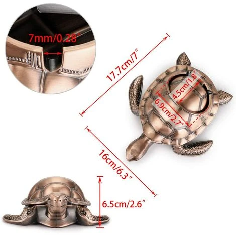 REGALI Cendrier Rétro En Métal En Forme De Tortue Avec Couvercle Coupe-vent, Pour Intérieur Et Extérieur (rouge Bronze) 4 REGALI Cendrier Rétro En Métal En Forme De Tortue Avec Couvercle Coupe-vent, Pour Intérieur Et Extérieur (rouge Bronze) – Image 2