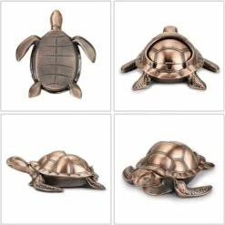 REGALI Cendrier Rétro En Métal En Forme De Tortue Avec Couvercle Coupe-vent, Pour Intérieur Et Extérieur (rouge Bronze) 9 REGALI Cendrier Rétro En Métal En Forme De Tortue Avec Couvercle Coupe-vent, Pour Intérieur Et Extérieur (rouge Bronze) -Poubelle Boutique 60013466 3