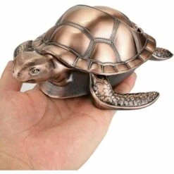 REGALI Cendrier Rétro En Métal En Forme De Tortue Avec Couvercle Coupe-vent, Pour Intérieur Et Extérieur (rouge Bronze) 10 REGALI Cendrier Rétro En Métal En Forme De Tortue Avec Couvercle Coupe-vent, Pour Intérieur Et Extérieur (rouge Bronze) -Poubelle Boutique 60013466 4