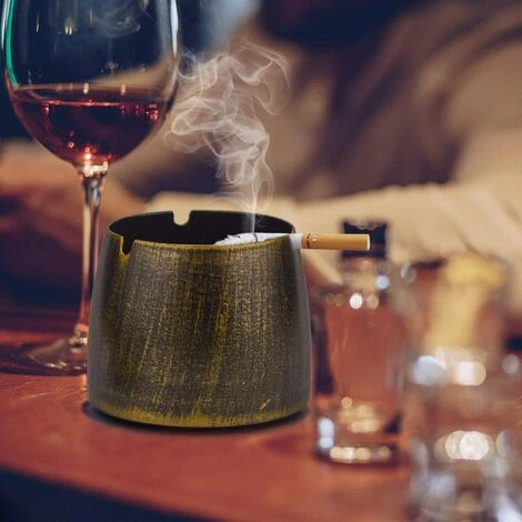 REGALI Cendrier Avec Couvercle, Cendrier En Acier Inoxydable Coupe-vent Extérieur Et Intérieur 100 × 84 Mm, Jardin, Bureau, (bronze) 5 REGALI Cendrier Avec Couvercle, Cendrier En Acier Inoxydable Coupe-vent Extérieur Et Intérieur 100 × 84 Mm, Jardin, Bureau, (bronze) – Image 3