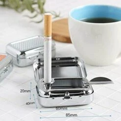 REGALI Cendrier De Poche, Cendrier De Poche En Métal Cendrier De Poche En Fer Blanc Cendrier De Poche Carré En Acier Inoxydable -Poubelle Boutique 60013554 5