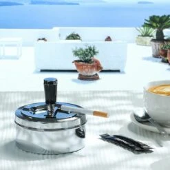 REGALI Cendrier Métallique Rotatif Intérieur Et Extérieur - Cendrier Rotatif Fermé - Cendrier à Vent (1 - Cendrier Rotatif) -Poubelle Boutique 60013624 2