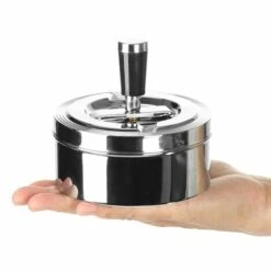 REGALI Cendrier Métallique Rotatif Intérieur Et Extérieur - Cendrier Rotatif Fermé - Cendrier à Vent (1 - Cendrier Rotatif) -Poubelle Boutique 60013624 5