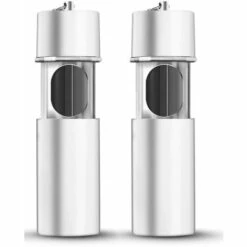 FLYME Cendrier Portable, Cendrier De Poche Anti Odeur,cendrier De Poche,Cendrier Avec Porte-clés,Mini Acier Inoxydable Cendrier Pour Poche Extérieure(Argent, 2 Pièces)