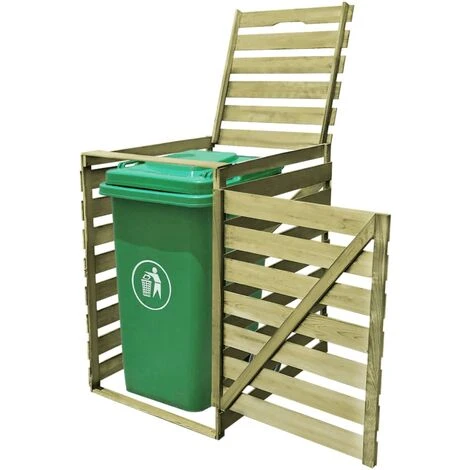 INLIFE Abri Pour Poubelle 240 L Bois Imprégné 3 INLIFE Abri Pour Poubelle 240 L Bois Imprégné