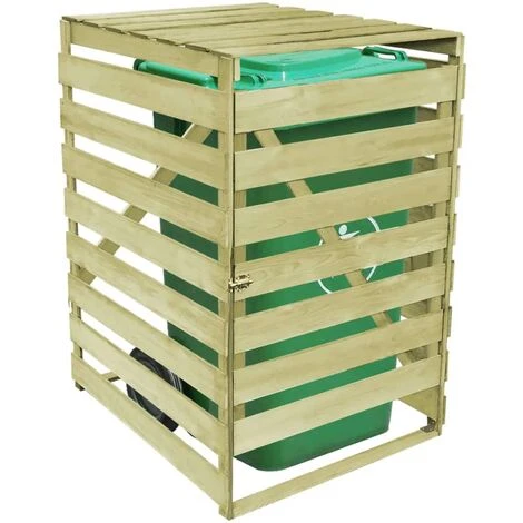 INLIFE Abri Pour Poubelle 240 L Bois Imprégné 5 INLIFE Abri Pour Poubelle 240 L Bois Imprégné – Image 3