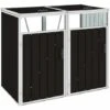 Topdeal Abri De Poubelle Double Marron 143x81x121 Cm Acier FF46280_FR -Poubelle Boutique 60371811 1