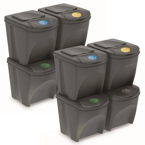 WELLHOME 2 Unités De 4 Cubes De Recyclage 100l Prosperplast Sortibox De Plastique Gris 3 WELLHOME 2 Unités De 4 Cubes De Recyclage 100l Prosperplast Sortibox De Plastique Gris
