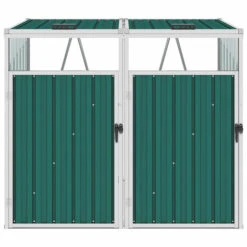 FIMEI Abri De Poubelle Double Vert 143x81x121 Cm Acier