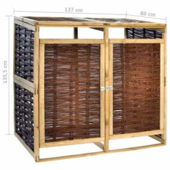 FIMEI Abri De Poubelle Double Pinède Et Osier -Poubelle Boutique 60678562 5