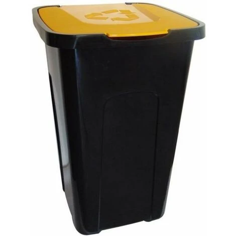 KEEEPER Papier De Recyclage En Polypropylène, Avec Un Couvercle, 50 Litres, 36,5x37x55,5 Couvercle Jaune 3 KEEEPER Papier De Recyclage En Polypropylène, Avec Un Couvercle, 50 Litres, 36,5x37x55,5 Couvercle Jaune