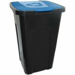 KEEEPER Papier De Recyclage En Polypropylène, Avec Un Couvercle, 50 Litres, 36,5x37x55,5 Couvercle Bleu