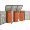 FIMEI Abri Pour Trois Poubelles 207x77,5x115 Cm Inox -Poubelle Boutique 60973250 1