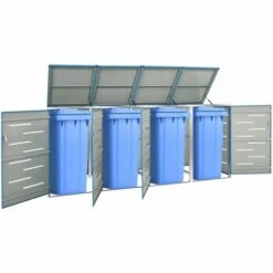 Poubelle Boutique 25 FIMEI Abri Pour Quatre Poubelles 276,5x77,5x115,5 Cm Inox
