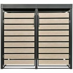 HABITAT ET JARDIN Cache Poubelle Double Avec Bac à Fleurs "Colorado" - 132 X 79.7 X 119.7 Cm - Anthracite