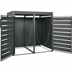 HABITAT ET JARDIN Cache Poubelle Double Avec Bac à Fleurs "Colorado" - 132 X 79.7 X 119.7 Cm - Anthracite -Poubelle Boutique 61387827 3