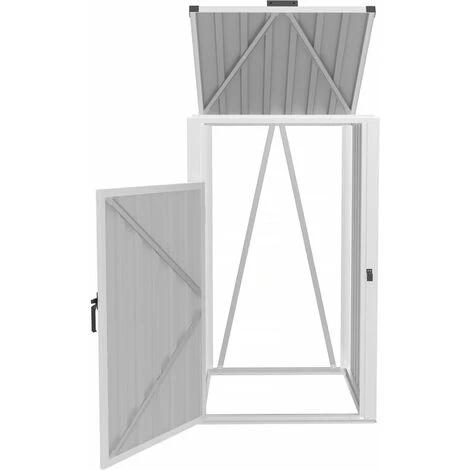 HABITAT ET JARDIN Cache Poubelle "Michigan" Anthracite - Acier Galvanisé - Couvercle à Charnière - Anthracite. 5 HABITAT ET JARDIN Cache Poubelle "Michigan" Anthracite - Acier Galvanisé - Couvercle à Charnière - Anthracite. – Image 3