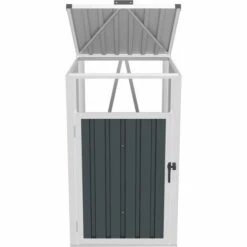 HABITAT ET JARDIN Cache Poubelle "Michigan" Anthracite - Acier Galvanisé - Couvercle à Charnière - Anthracite. 9 HABITAT ET JARDIN Cache Poubelle "Michigan" Anthracite - Acier Galvanisé - Couvercle à Charnière - Anthracite. -Poubelle Boutique 62158071 4