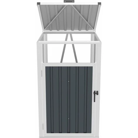 HABITAT ET JARDIN Cache Poubelle "Michigan" Anthracite - Acier Galvanisé - Couvercle à Charnière - Anthracite. 6 HABITAT ET JARDIN Cache Poubelle "Michigan" Anthracite - Acier Galvanisé - Couvercle à Charnière - Anthracite. – Image 4