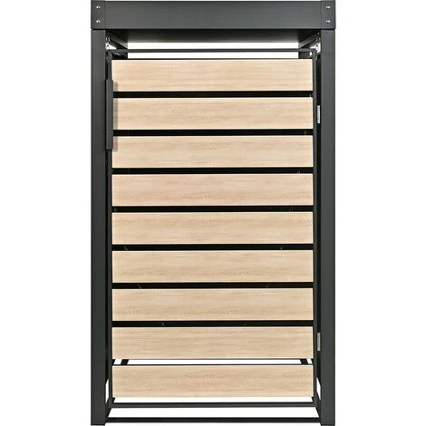 HABITAT ET JARDIN Cache Poubelle Avec Bac à Fleurs "Colorado" - 68 X 79.7 X 119.7 Cm - Anthracite - Anthracite. 3 HABITAT ET JARDIN Cache Poubelle Avec Bac à Fleurs "Colorado" - 68 X 79.7 X 119.7 Cm - Anthracite - Anthracite.