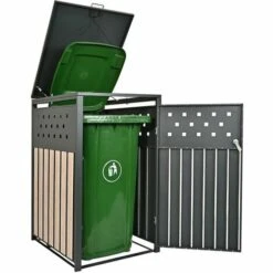 HABITAT ET JARDIN Cache Poubelle "Idaho" - 67.5 X 80 X 116 Cm - Anthracite - Anthracite. -Poubelle Boutique 62158074 2