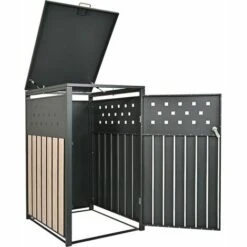 HABITAT ET JARDIN Cache Poubelle "Idaho" - 67.5 X 80 X 116 Cm - Anthracite - Anthracite. -Poubelle Boutique 62158074 3