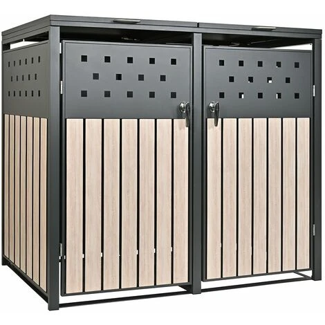 HABITAT ET JARDIN Cache Poubelle Double "Idaho" - 131.3 X 80 X 116.5 Cm - Anthracite 3 HABITAT ET JARDIN Cache Poubelle Double "Idaho" - 131.3 X 80 X 116.5 Cm - Anthracite