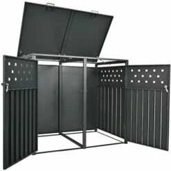 HABITAT ET JARDIN Cache Poubelle Double "Idaho" - 131.3 X 80 X 116.5 Cm - Anthracite 8 HABITAT ET JARDIN Cache Poubelle Double "Idaho" - 131.3 X 80 X 116.5 Cm - Anthracite -Poubelle Boutique 62410963 3