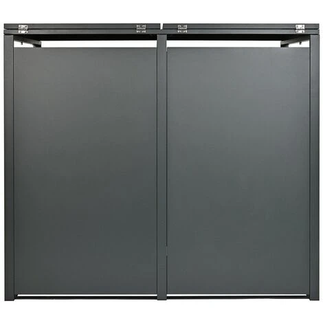 HABITAT ET JARDIN Cache Poubelle Double "Idaho" - 131.3 X 80 X 116.5 Cm - Anthracite 6 HABITAT ET JARDIN Cache Poubelle Double "Idaho" - 131.3 X 80 X 116.5 Cm - Anthracite – Image 4