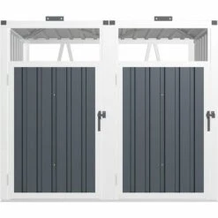 HABITAT ET JARDIN Cache Poubelle "Michigan" Anthracite - Acier Galvanisé - Couvercle à Charnière - Anthracite.