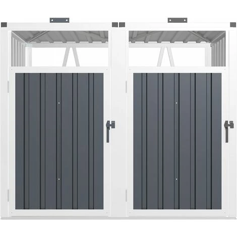 HABITAT ET JARDIN Cache Poubelle "Michigan" Anthracite - Acier Galvanisé - Couvercle à Charnière - Anthracite. 3 HABITAT ET JARDIN Cache Poubelle "Michigan" Anthracite - Acier Galvanisé - Couvercle à Charnière - Anthracite.